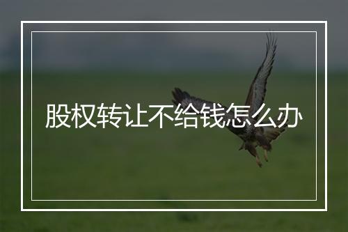 股权转让不给钱怎么办