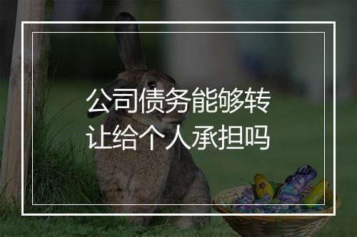 公司债务能够转让给个人承担吗