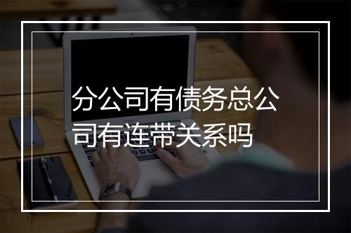 分公司有债务总公司有连带关系吗