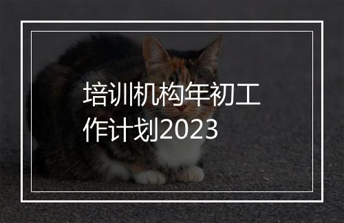 培训机构年初工作计划2023