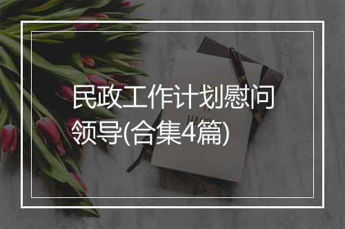 民政工作计划慰问领导(合集4篇)