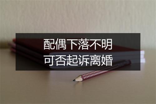 配偶下落不明可否起诉离婚