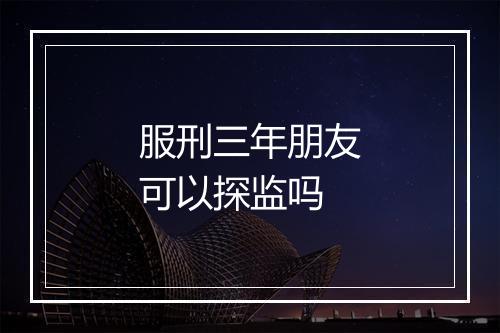 服刑三年朋友可以探监吗
