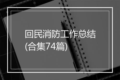 回民消防工作总结(合集74篇)