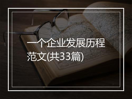 一个企业发展历程范文(共33篇)