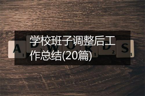 学校班子调整后工作总结(20篇)