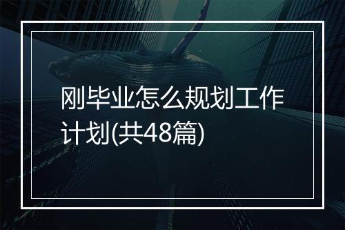 刚毕业怎么规划工作计划(共48篇)