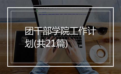 团干部学院工作计划(共21篇)