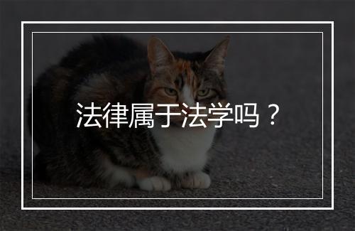 法律属于法学吗？