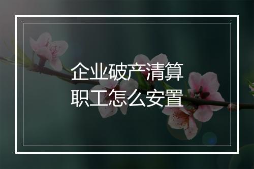 企业破产清算职工怎么安置