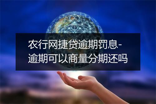 农行网捷贷逾期罚息-逾期可以商量分期还吗