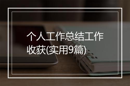 个人工作总结工作收获(实用9篇)