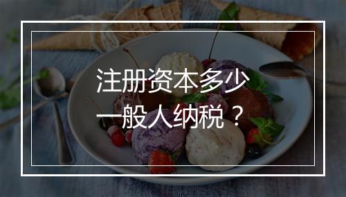 注册资本多少一般人纳税？