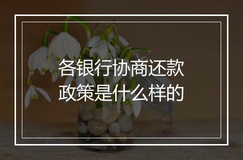 各银行协商还款政策是什么样的