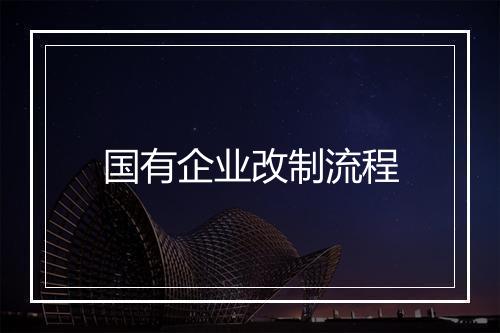 国有企业改制流程