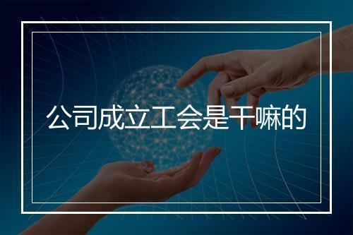 公司成立工会是干嘛的