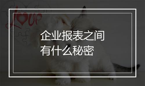 企业报表之间有什么秘密