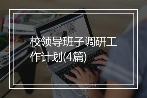 校领导班子调研工作计划(4篇)