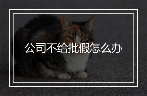 公司不给批假怎么办