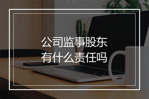 公司监事股东有什么责任吗