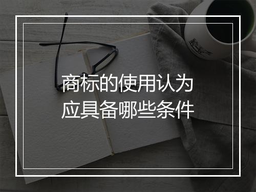 商标的使用认为应具备哪些条件