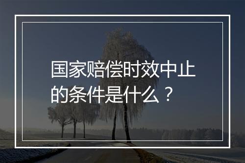 国家赔偿时效中止的条件是什么？