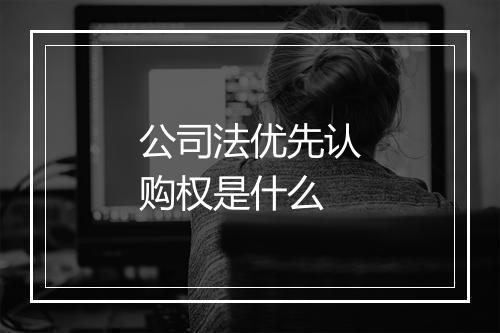 公司法优先认购权是什么
