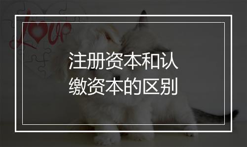 注册资本和认缴资本的区别