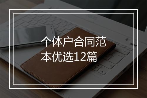 个体户合同范本优选12篇