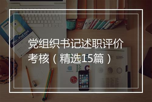 党组织书记述职评价考核（精选15篇）