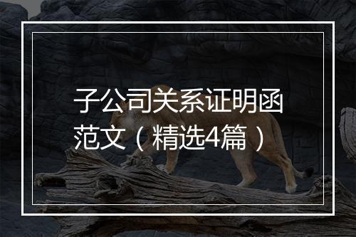 子公司关系证明函范文（精选4篇）