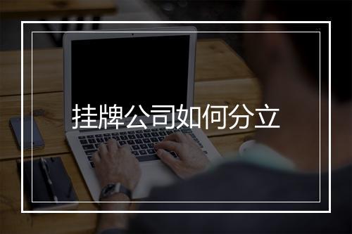 挂牌公司如何分立