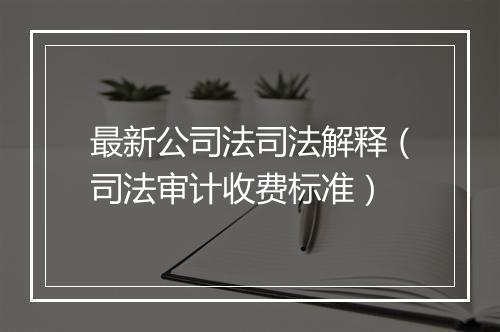 最新公司法司法解释（司法审计收费标准）