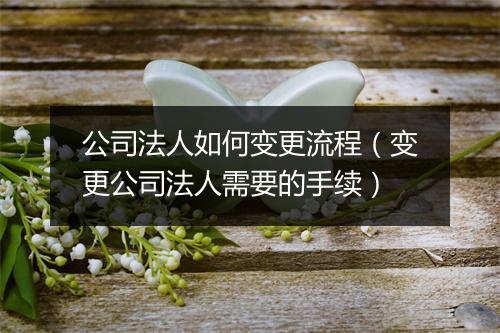 公司法人如何变更流程（变更公司法人需要的手续）