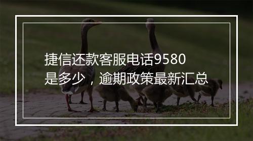 捷信还款客服电话9580是多少，逾期政策最新汇总