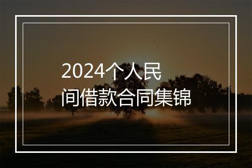 2024个人民间借款合同集锦