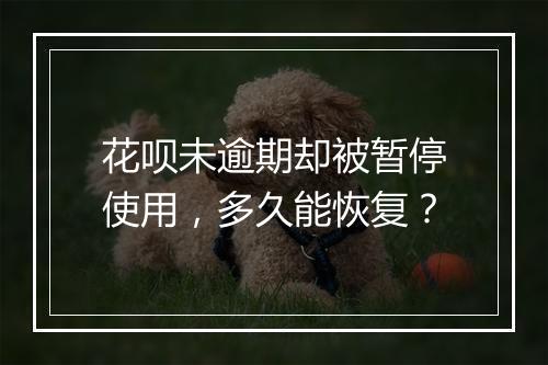 花呗未逾期却被暂停使用，多久能恢复？