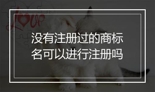 没有注册过的商标名可以进行注册吗