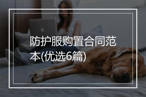 防护服购置合同范本(优选6篇)