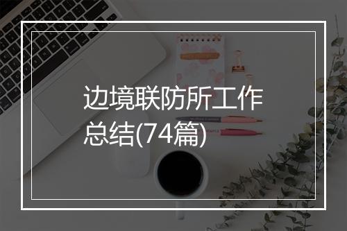 边境联防所工作总结(74篇)