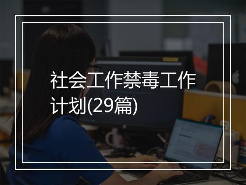 社会工作禁毒工作计划(29篇)