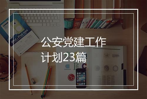 公安党建工作计划23篇