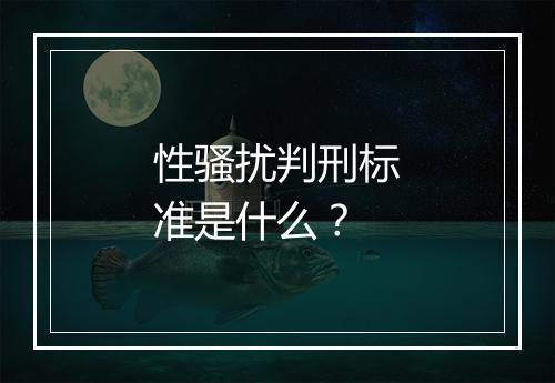 性骚扰判刑标准是什么？