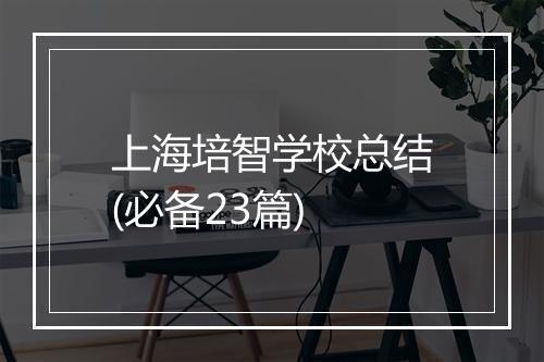 上海培智学校总结(必备23篇)