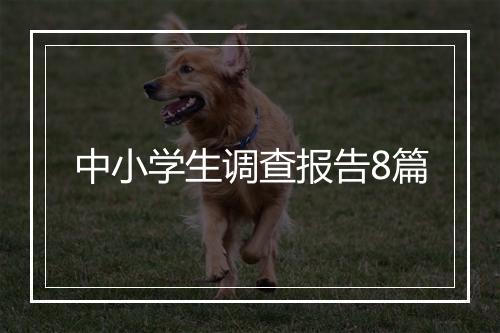 中小学生调查报告8篇