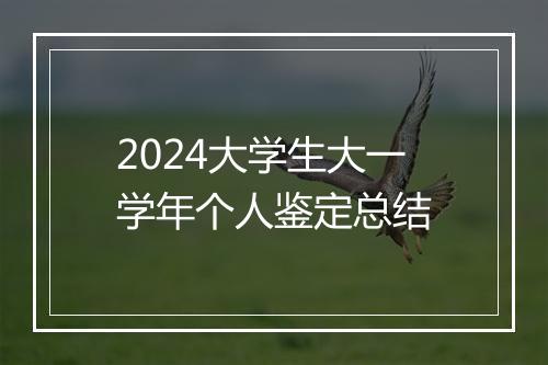 2024大学生大一学年个人鉴定总结