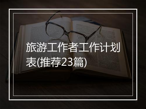 旅游工作者工作计划表(推荐23篇)