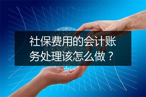 社保费用的会计账务处理该怎么做？