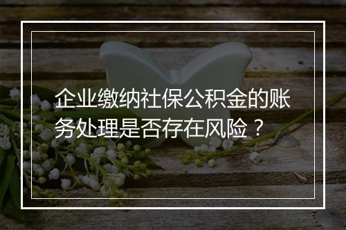 企业缴纳社保公积金的账务处理是否存在风险？