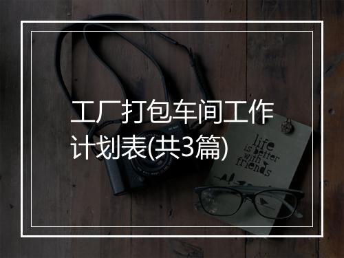 工厂打包车间工作计划表(共3篇)